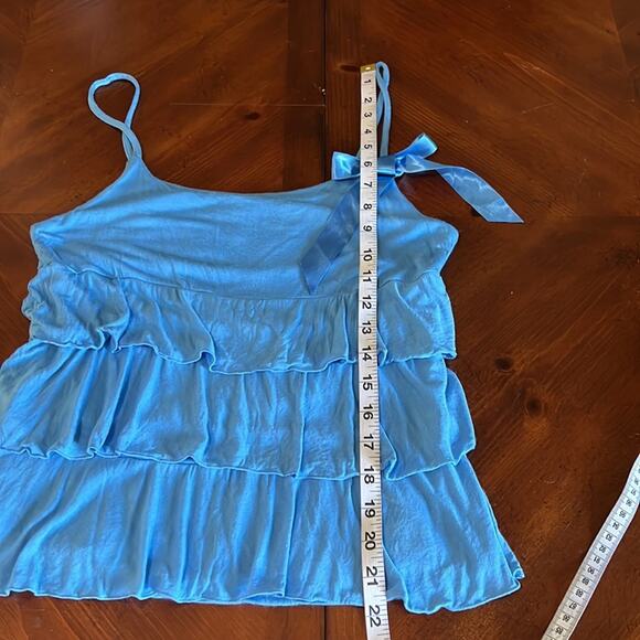 INC International Concepts Blue Tiered Knit Top with Spaghetti Straps Y2K - Picture 9 of 10